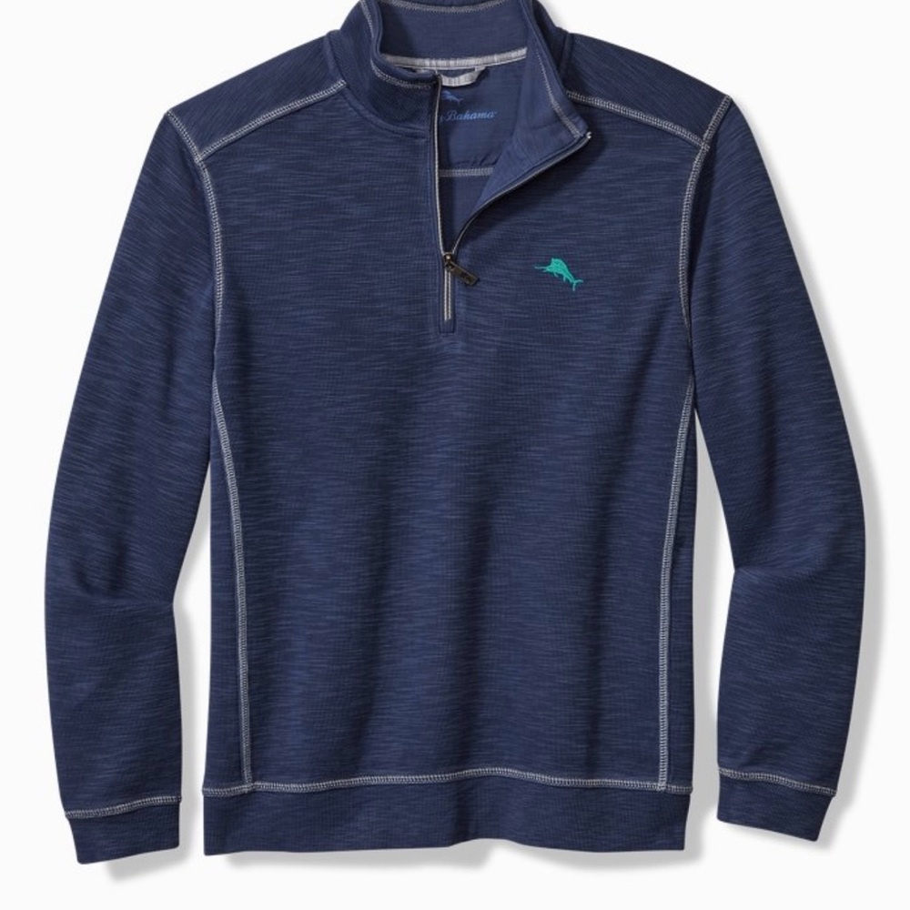 Men's Blue Quarter-Zip Pullover